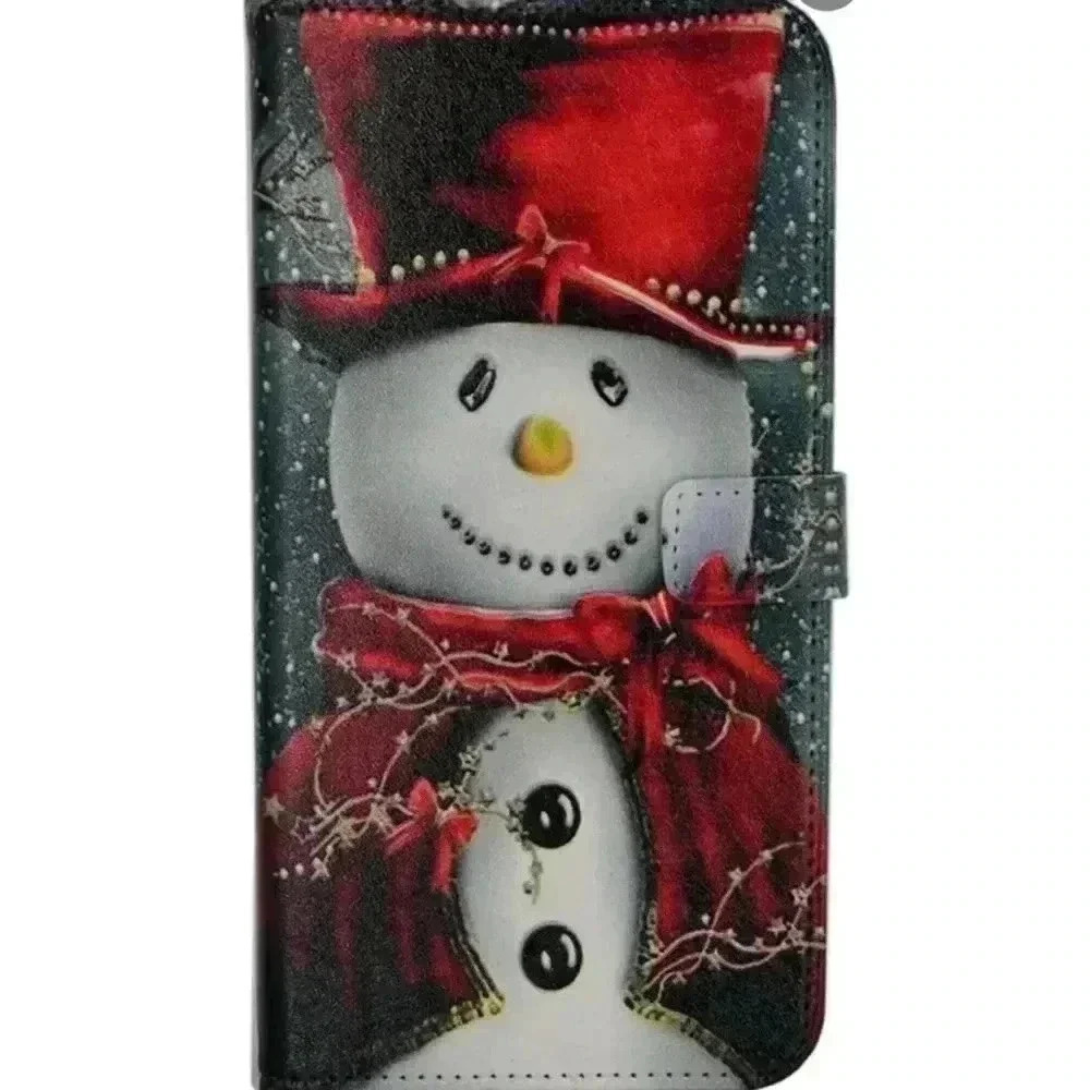 NEW! Christmas Snowman folded Phone Case, Green, Red, White / 15 Plus Case